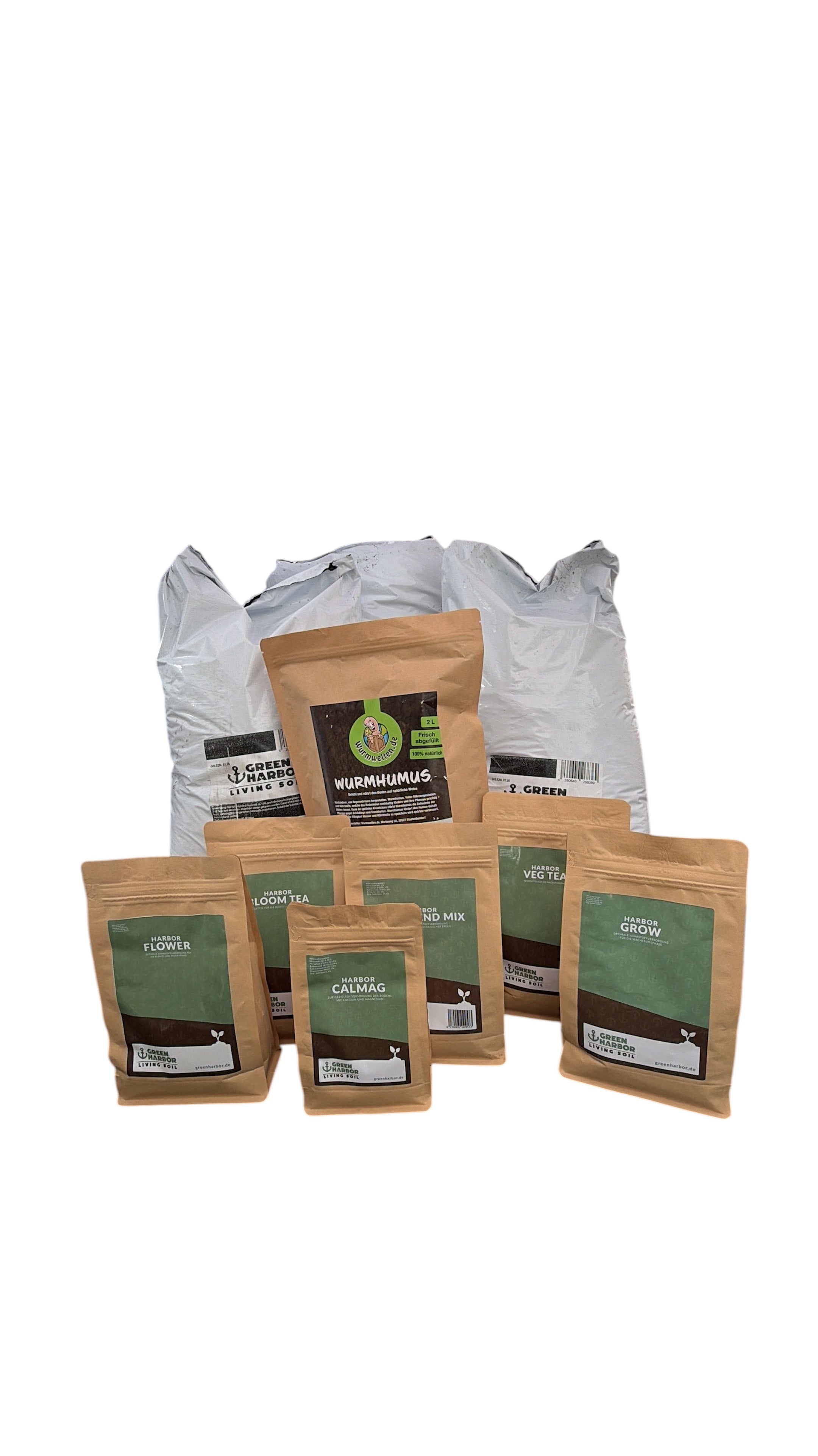 Living Soil Starter Set – organische Erde, Top Dress, Komposttee, CalMag & Wurmhumus
