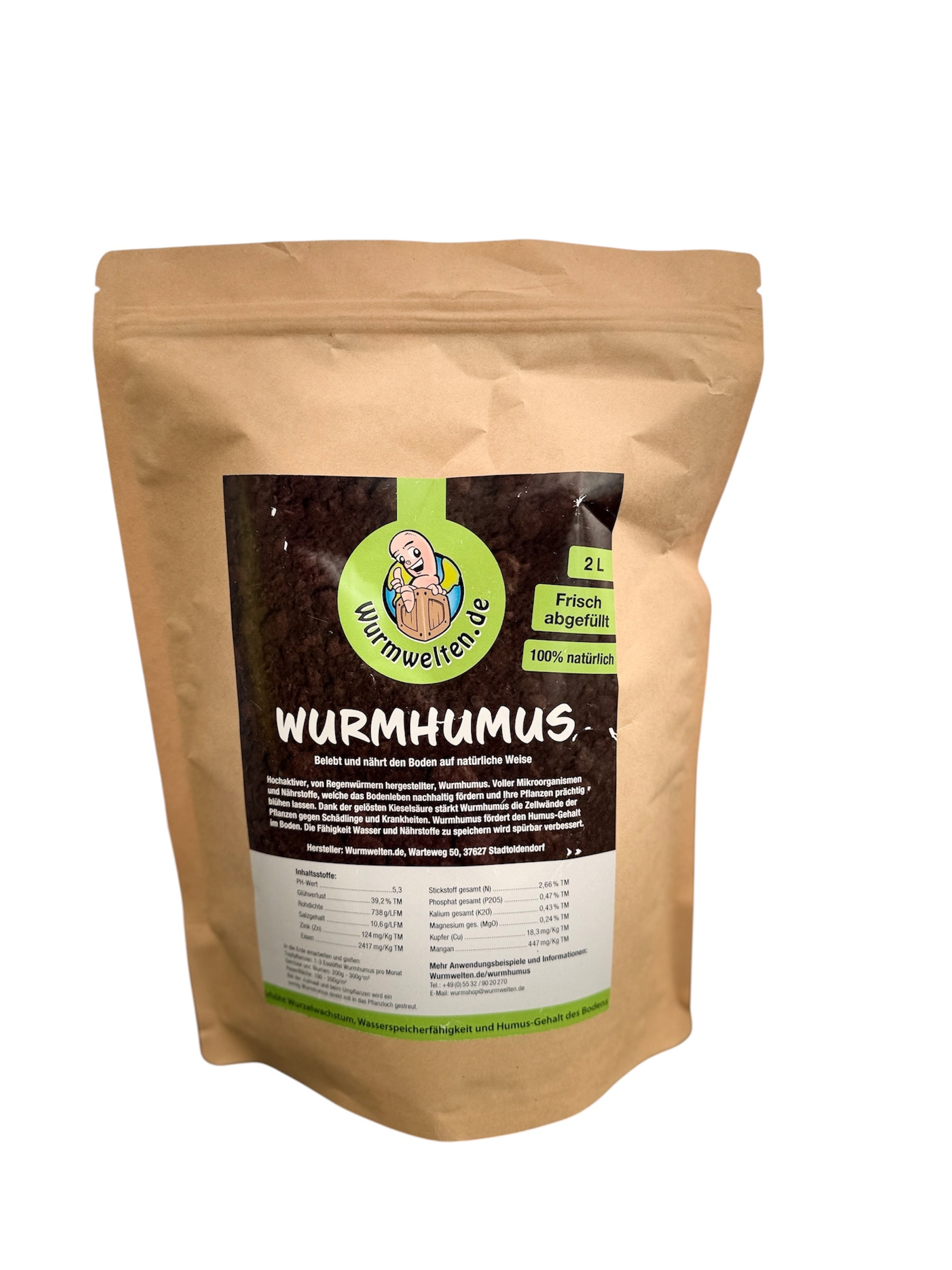 Wurmhumus Wurmwelten Bodenverbesserer 2Liter für Komposttee